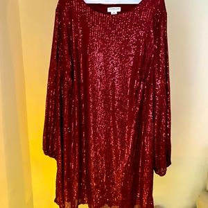 Woment red glitter dress